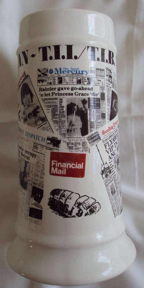 Crescent Ware Newspaper beermug | Tankard