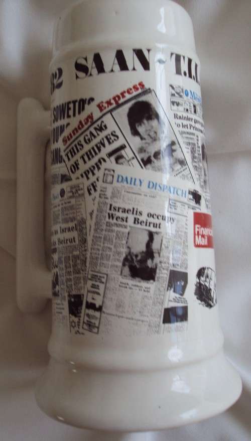 Crescent Ware Newspaper beermug | Tankard