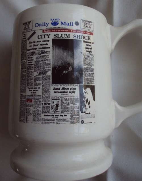 Crescent Ware Sunday Express |Sunday Times | Rand Daily Mail Newspaper Beer Mug | Tankard
