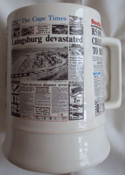 Crescent Ware Sunday Express |Sunday Times | Rand Daily Mail |Cape Times Newspaper Beer Mug |Tankard