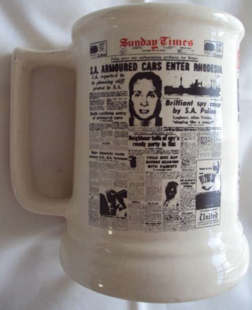 Crescent Ware Sunday Express Times Rand Daily Mail Newspaper Beer Mug Tankard