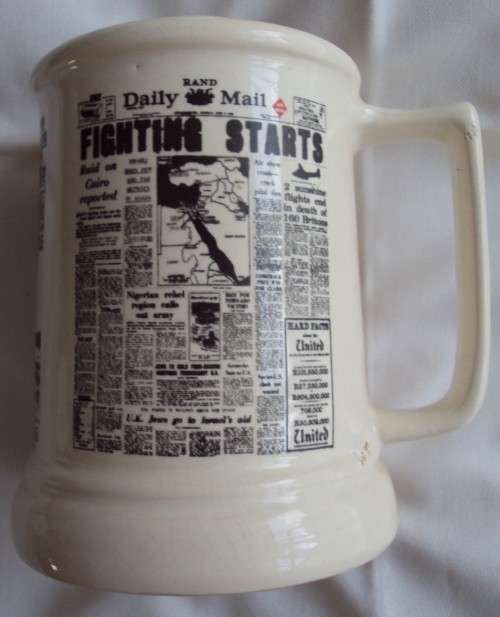 Crescent Ware Sunday Express Times Rand Daily Mail Newspaper Beer Mug Tankard