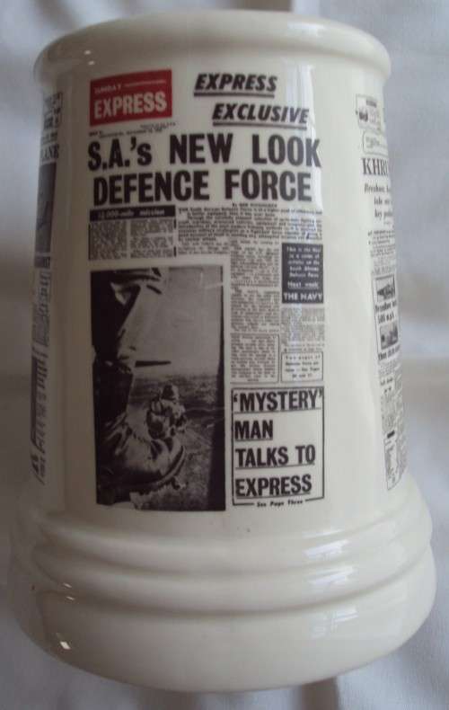 Crescent Ware Sunday Express Times Rand Daily Mail Newspaper Beer Mug Tankard