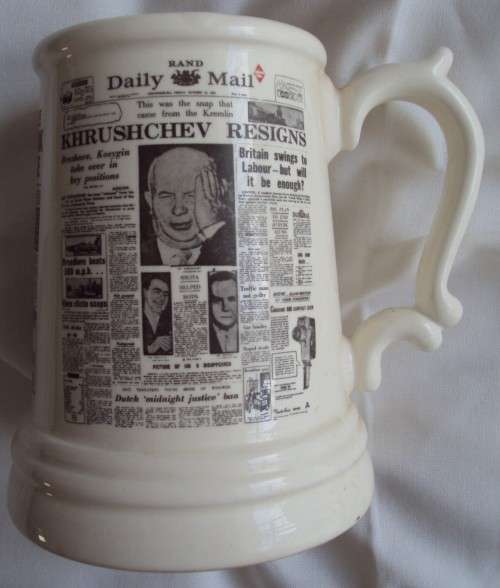 Crescent Ware Sunday Express Times Rand Daily Mail Newspaper Beer Mug Tankard