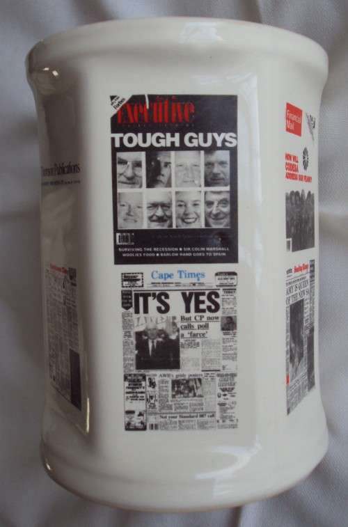 Business Day| Cape Times | Sunday Express | Sunday Times | Eastern Province Hearld Newspaper Tankard