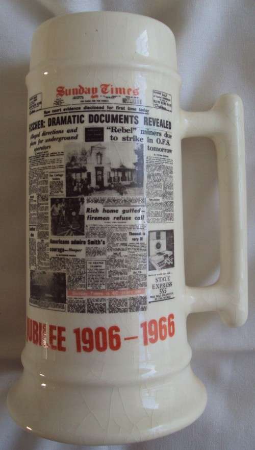 Sunday Times Diamond Jubilee 1906-1966  Newspaper Beer Mug | Tankard