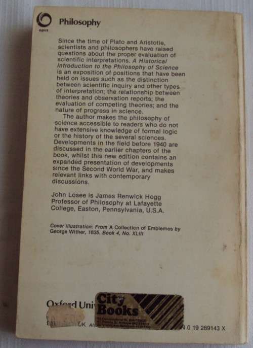 A Historical Introduction to the Philosophy of Science John Losee