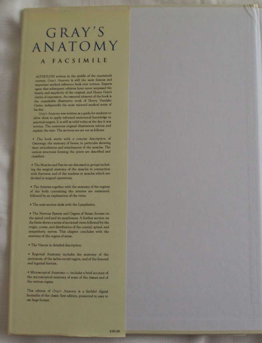 Gray`s Anatomy A Facsimile Henry Gray F.R.S. Drawings By H.V. Carter M.D.