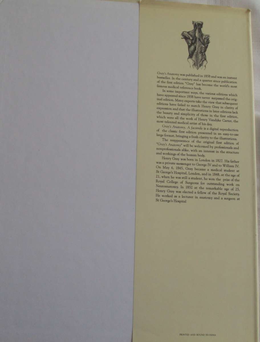 Gray`s Anatomy A Facsimile Henry Gray F.R.S. Drawings By H.V. Carter M.D.