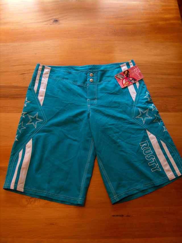 Rusty turquoise board shorts Size 34
