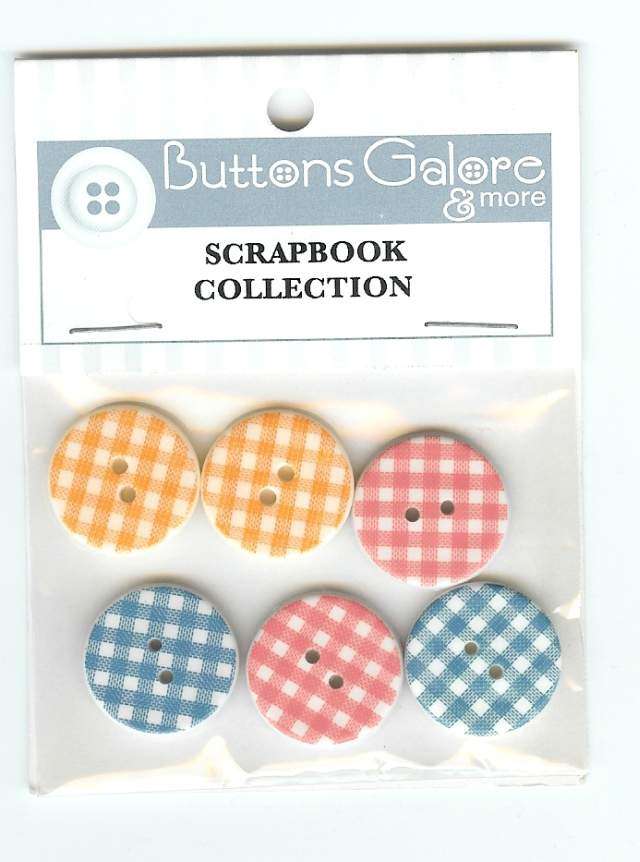 Plaid pink, blue and yellow buttons - check out freebie
