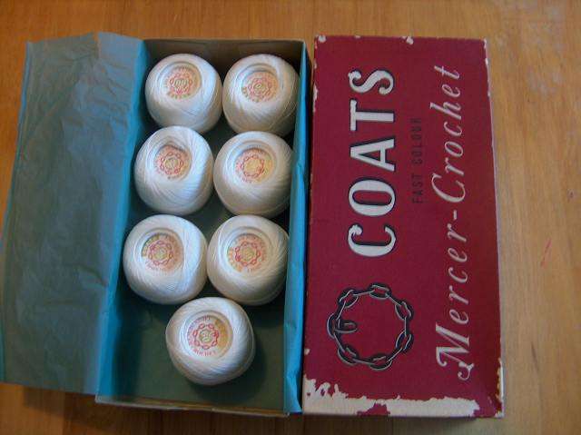 Coats mercer crochet cotton 60 White Seven 20g balls