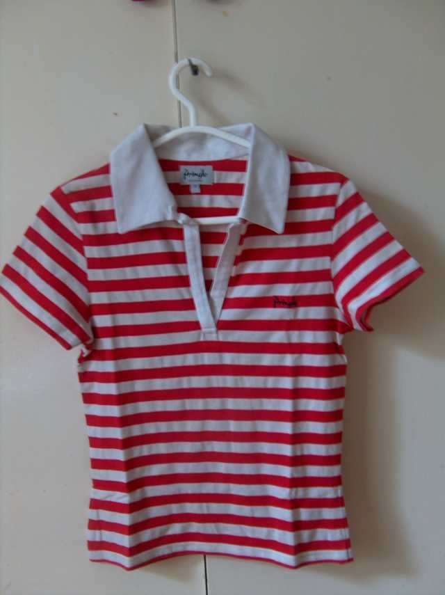 Pringle Red and white striped T-shirt Small