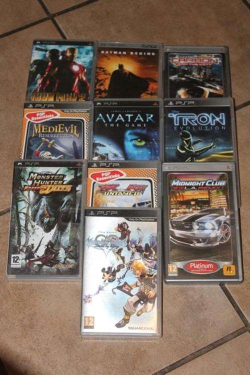 Sony PSP, Ten different games sold as lot.