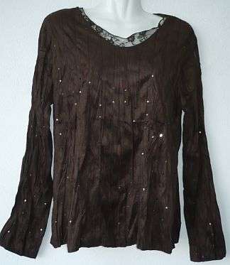 Brown Sequined Top. Size 38