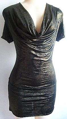 Flowy Golden Dress. Size 36