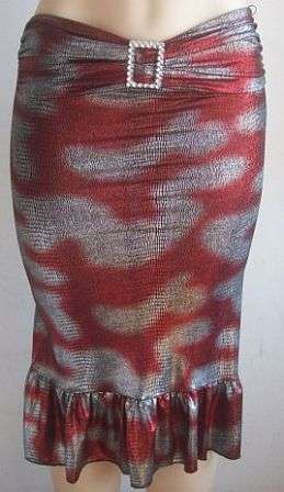 Beautiful Silver/Red Skirt.  Size 34