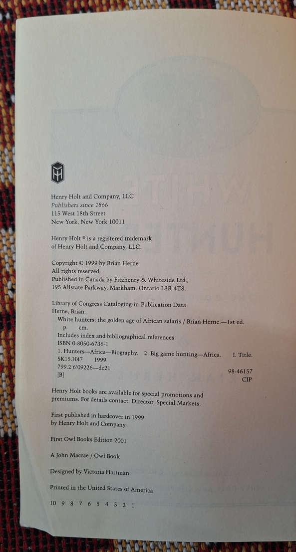 White Hunters The Golden Age of African Safaris by Brian Herne