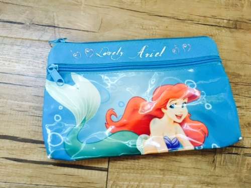 Women Disney Ariel Little Mermaid Waterproof Multi Function  Cute Lovely Stationary Make Up Bag