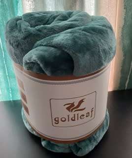Goldleaf Teal Blanket