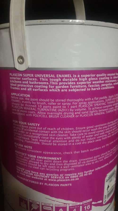 Plascon Super Universal 5L Enamel Interior / Exterior