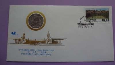 1994 South Africa Nelson Mandela Presidential Inauguration FDC 6.3c w/ R5