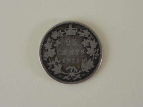 RARE 1871 CANADA 25 CENTS