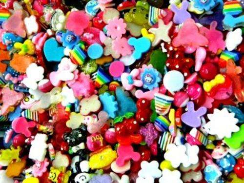 50g. 45 pcs Mix Lot Assorted Scrapbooking Flatback Button