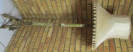 Green Marble & Brass Standing Lamp