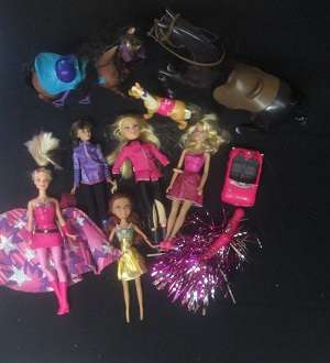 Asstd lot of Barbie dolls and horses