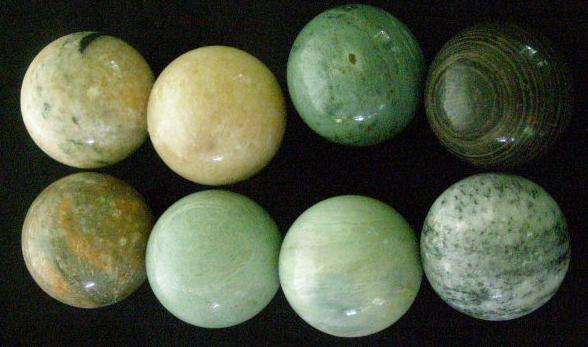 8 different gemstone balls