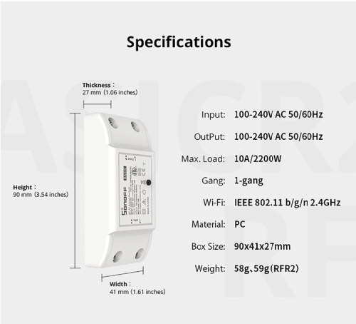 Sonoff BASICR2- WiFi Wireless Smart Switch