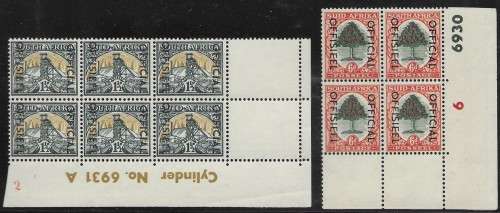 SOUTH AFRICA OFFICIALS SELECTION OF x9 CONTROL BLOCKS MNH/MH