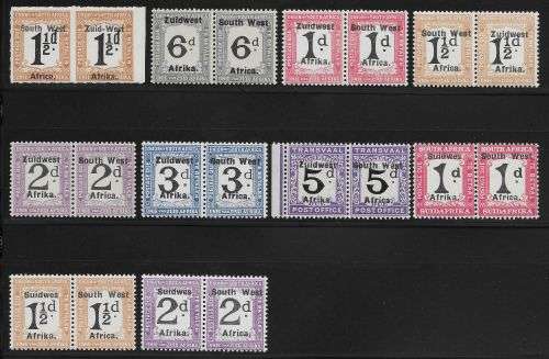 SOUTH WEST AFRICA SELECTION OF POSTAGE DUES ALL VF UNMOUNTED MINT.