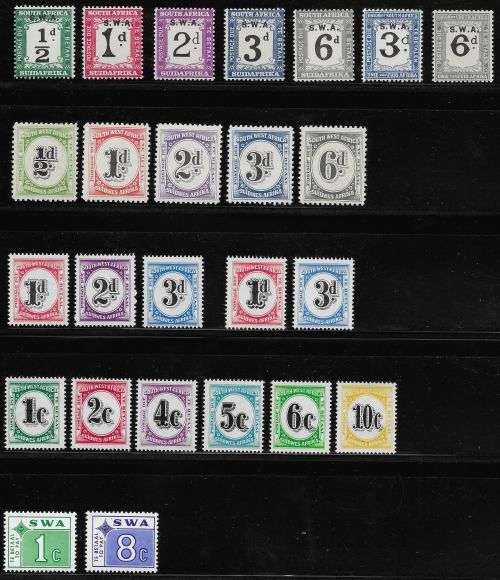 SOUTH WEST AFRICA 1928-72 POSTAGE DUES SETS VF UNMOUNTED MINT
