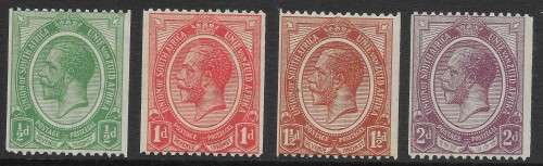 SOUTH AFRICA KINGS HEAD COILS SET OF FOUR MNH. SACC 17-20 CV R1020
