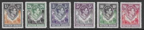 NORTHERN RHODESIA KG VI HIGH VALUES F-VF LHM. SG 40-45 CV £178