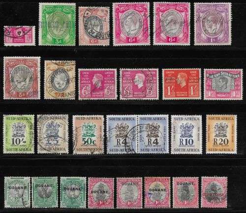 SOUTH AFRICA small selection of Revenues to £5 & R20 plus few Douane/Customs per scan