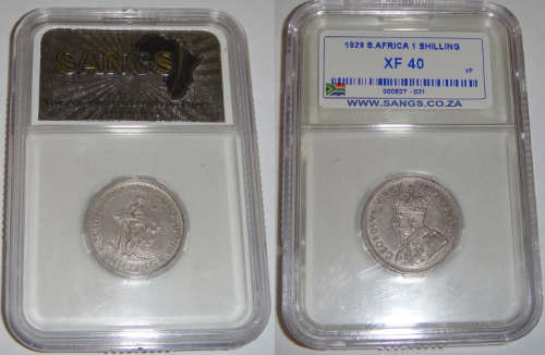1929 Shilling (1/-) : Union of South Africa : NGC graded XF40.Catalogues at R7 500 in XF condition.