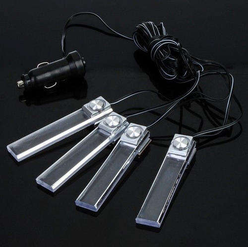New 4 LED Car Interior Decorative Floor Dash Light Lamp Car 4 in 1 Lighter