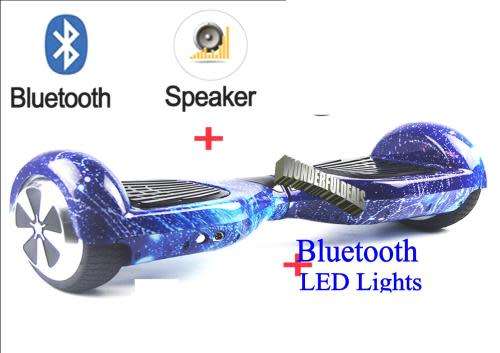 6.5 inch Hoverboard Self Balance Scooter with Led Lights & Bluetooth-Black with UK Stripes