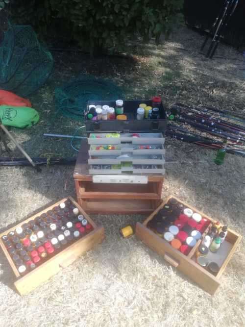 A lot of fishing and camping items.Valued at R 8800.25 Fishing rods,22 Spools,all dips,Pick up only.