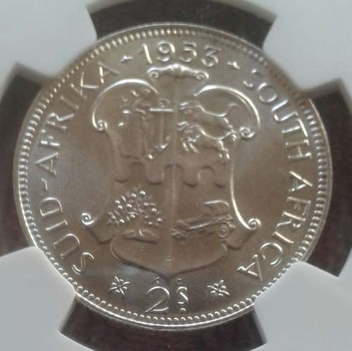 1953 2 Shillings NGC Graded MS62