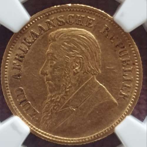 1894 ZAR Gold Half Pond.NGC Graded AU53.Mintage only 39187.(VERY ELUSIVE, ESPECIALLY IN THIS GRADE)