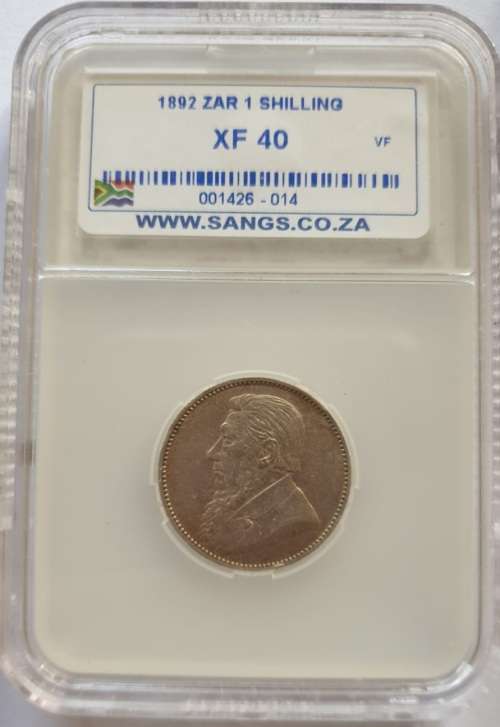 WOW.1892 1 SHILLING SANGS GRADED XF40