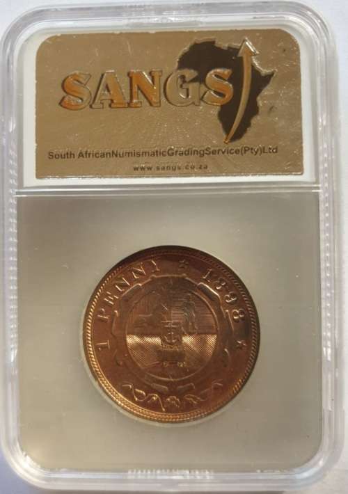 WOW.1898 PENNY SANGS GRADED MS63RB-RELIST
