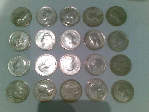 20 x SILVER  S.A. 1 SHILLING COINS - R1 start for the lot