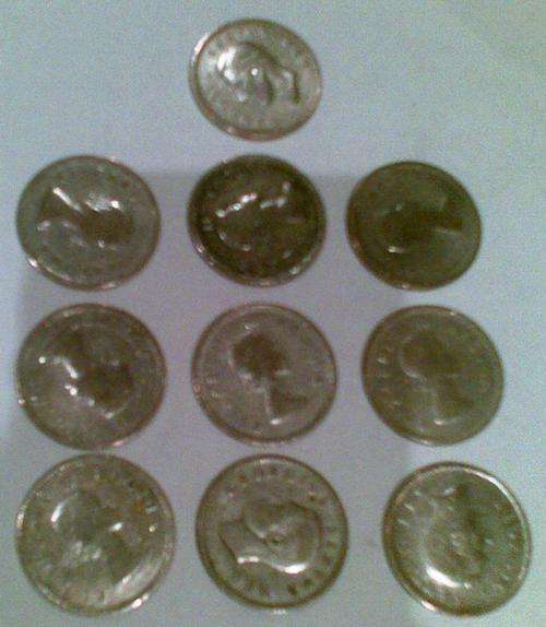 10 x SILVER S.A. 2 SHILLING COINS - Starting at R1