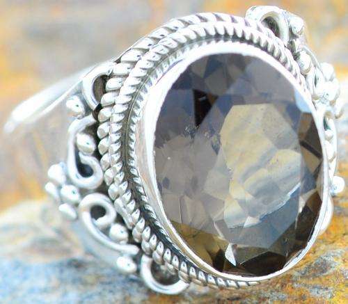 Gorgeous Size 6 Solid Silver Smoky Topaz ring...