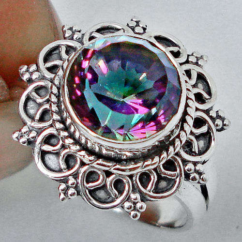 Gorgeous Size 7,5 Mystic Topaz Solid Silver ring...
